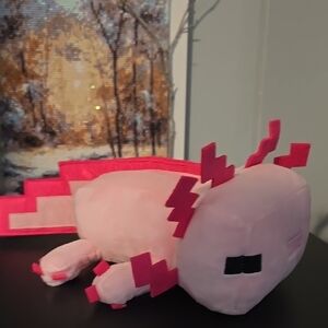 Mattel Minecraft Mojang Pink Axolotl Pink Stuffed Collectible Toy New